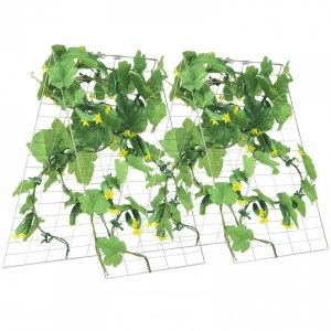 Set 2 spaliere pentru castraveti, plante agatatoare, 90 x 140 cm, Pliabil, 24 x Cleme de fixare