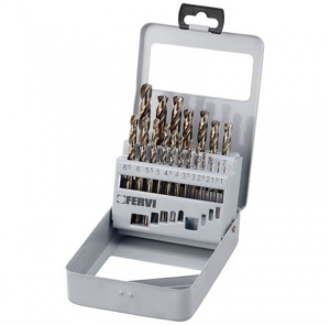 Set burghie cu coada cilindrica DIN 338 HSS 135° - Co 5% COBALT P067, Fervi