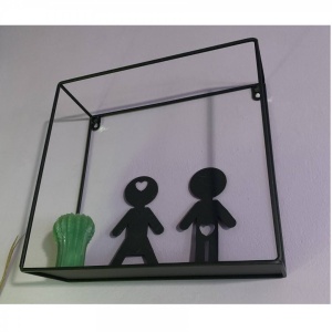 Set decoratiune semn toaleta, Krodesign Boy Girl, lungime 16 cm, negru - Img 5