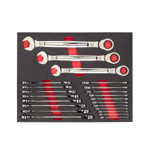 Set insertie spuma cu chei combinate cu clichet MAX BITE, 22buc, 4932493248 Milwaukee