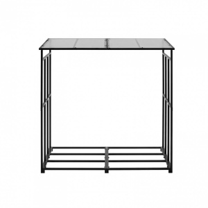 Suport de lemne pentru seminee, cu acoperis, Vivatechnix 1430 × 70 × 1430 mm, Otel, Negru - Img 3