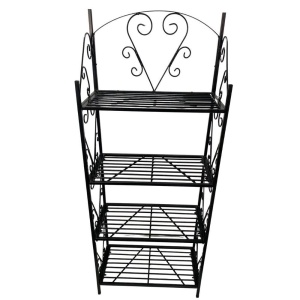 Suport pentru flori Vivatechnix VMD-1076 Negru, 60x30x155 cm,4 polite, demontabil - Img 2