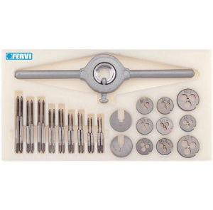 Trusa de tarozi si filiere de la M1 LA M2.5 HSS M030, Fervi