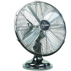 Ventilator de masa cromat Farelek UTAH, cu oscilare, 3 viteze, 30cm, 35W,