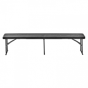 Banca pliabila 1830x307x430 mm, HDPE si Otel, pentru gradina sau catering, Negru - Img 4