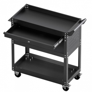 Carucior cu 4 niveluri pentru scule, Vivatechnix max 160 kg, 4 x roti, 830 x 350 x 826 mm, 1 sertar cu cheie, carlige laterale