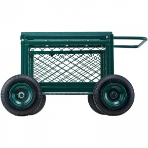 Carucior multifunctional pentru gradina cu sezut, 760×520×440 mm, Capacitate 181 kg, Otel, Roti gonflabile - Img 4