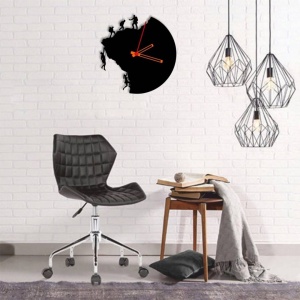 Ceas de perete metalic Krodesign Climbers KRO-1093, diametru 50 cm, negru - Img 3