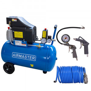 Compresor de aer cu piston Airmaster AIR2SHU850-KIT-AIR3, 50 L, 8 bar, 206 L/min, 2 CP, monofazat + Kit 3 accesorii - Img 2