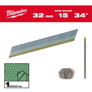 Cuie in banda inclinate 15G, 34°, 32mm, 4.000buc, 4932492574 Milwaukee