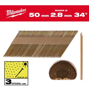 Cuie in banda inclinate 7.4x2.8mm, 34°,50mm, 2.200buc, 4932492613 Milwaukee
