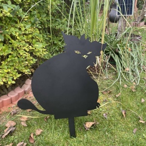 Decoratiune gradina / ghiveci Krodesign Big Cat KRO-1141, metal, inaltime 63 cm - Img 3