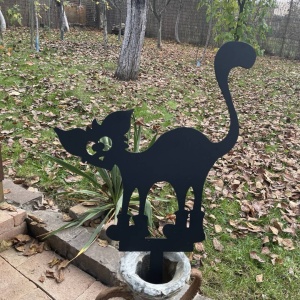 Decoratiune gradina / ghiveci Krodesign Cat Boots KRO-1144, metal, inaltime 60 cm - Img 3