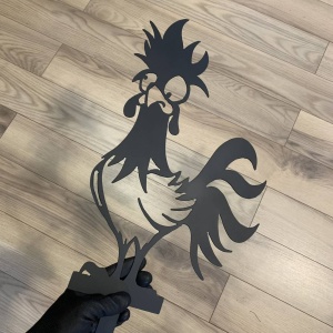 Decoratiune gradina / ghiveci Krodesign Funny Chicken KRO-1134, metal, inaltime 60 cm - Img 2