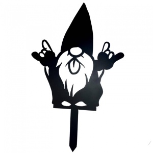Decoratiune gradina / ghiveci Krodesign Rock Roll Gnome KRO-1139, metal, inaltime 61 cm - Img 2