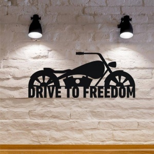 Decoratiune metalica de perete Krodesign Drive to Freedom KRO-1118, lungime 80 cm, negru, grosime 1.5 mm - Img 3