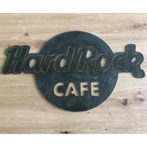 Decoratiune metalica de perete Krodesign Hard Rock Caffe KRO-1067, Lungime 60 cm, negru, grosime 1.5 mm - Img 2