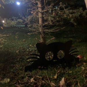 Decoratiune perete Krodesign Garden Cat, negru, 26 x 50 x 1.5 cm - Img 7