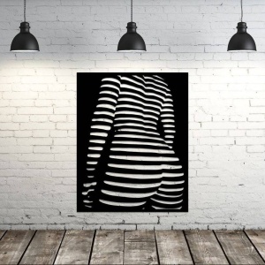 Decoratiune perete Krodesign KRO-1036 Women Shadow, lungime 80x64 cm, negru - Img 3