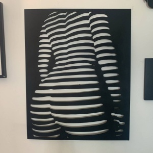 Decoratiune perete Krodesign KRO-1036 Women Shadow, lungime 80x64 cm, negru - Img 6