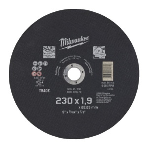 Disc abraziv pentru debitat metal, 230x1.9x22.22, MILWAUKEE®