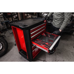 Dulap metalic mobil. 78 cm. cu 7 sertare dotat cu 206 buc. EU, Milwaukee - Img 2