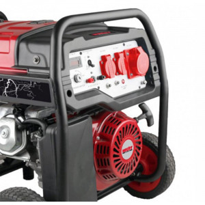 Generator de curent monofazat HECHT GG 6500, motor benzina, 4 timpi, 389 CC, 5 kW, max 5.5 kW, cu roti si maner - Img 3