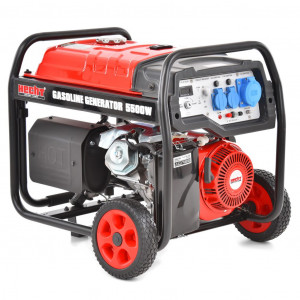 Generator de curent monofazat HECHT GG 6500, motor benzina, 4 timpi, 389 CC, 5 kW, max 5.5 kW, cu roti si maner - Img 5