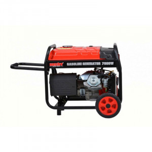 Generator de curent trifazat HECHT GG 8000, motor benzina, 4 timpi, 420 CC, 6.5 kW, max 7 kW, cu roti si maner