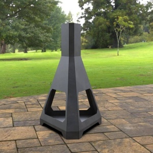 Incalzitor pentru terasa/gradina, Hexagon Fire Pit KRO-1075, Otel, Negru, 1158x725 mm, grosime 3 mm - Img 5
