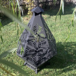 Incalzitor pentru terasa/gradina, Krodesign Diamond KRO-1090, Otel, Negru, diametru 1125 mm, grosime 3 mm - Img 4