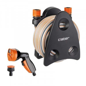 Kit tambur cu furtun irigatie Quick-Click, furtun 1/2 inch, 10 m, conectori 1/2 si 3/4 inch Claber Mini-Set Balcony 90310000 - Img 1
