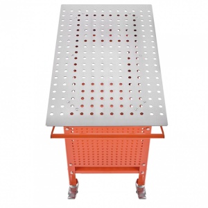 Masa de sudura mobila, 1016 x 609.6 x 914.4 mm, Capacitate 400 kg, 216 gauri, 11 carlige, spatiu depozitare, 4 x roti - Img 3