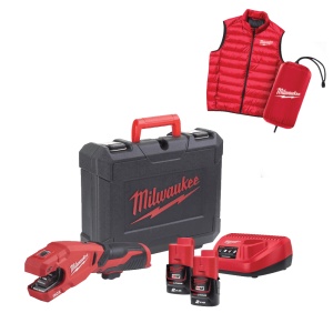 Masina de taiat tevi din inox cu 2 acumulatori Milwaukee M12 PCSSMC-202C