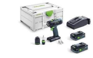 Masini de gaurit si insurubat cu acumulatori T 18+3 HPC 4,0 I-Plus, Festool - Img 3
