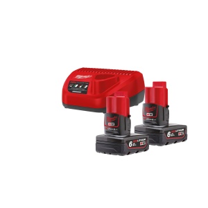 Pachet M12NRG-602 cu 2 acumulatori REDLITHIUM M12 B6 si incarcator C12 C, Milwaukee, cod 4933451903
