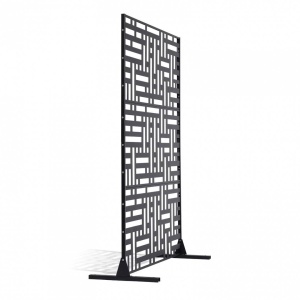 Paravan confidentialitate pentru gradina/casa, Otel, 120 x 50.8 x 193 cm, Exterior/Interior, Negru - Img 2