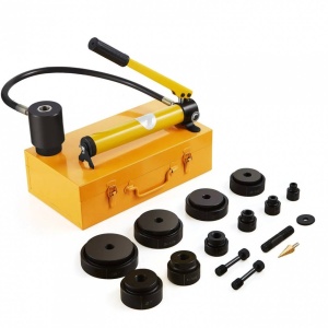 Perforator pentru tabla, hidraulic, 15 tone forta, 10 matrite 22-114 mm