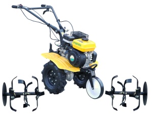 ProGARDEN Campo 703 motocultor 7CP, 2+1 trepte, roti 4.00-8, 2+1 freze, benzina, curele, transmisie aluminiu - Img 2