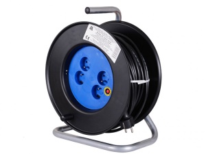 Rolă de cablu prelungitor cu 4 prize cu împământare, 3x1.5mm2/25m PVC, Iweld