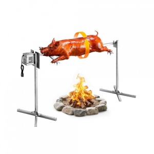 Rotisor electric pentru gratar Inox, max 60 kg, lungime de lucru 142 cm, putere 38 W, Inaltime reglabila 8 nivele - Img 1