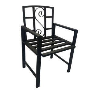 Scaun metalic pentru gradina Vivatechnix VMD-1047, dimensiuni 53x50x83 mm, negru - Img 1