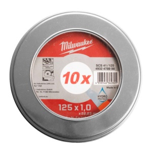 Set 10 discuri abrazive pentru debitat inox, 125x1.0x22.22, 4932478998 Milwaukee