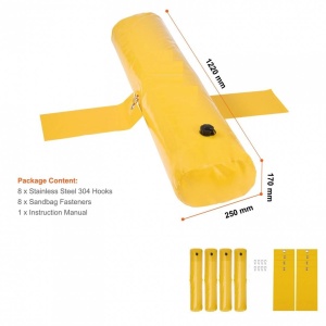 Set 4 Bariere contra inundatiilor, Lungime 122 cm, Latime 25 cm, Portabile, PVC Industrial - Img 2