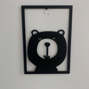 Set 4 decoratiuni tablouri Krodesign KRO-1039 Animals, negru - Img 4