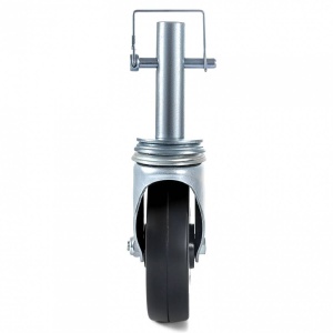 Set 4 roti pivotante, pentru schele, Capacitate 113 kg/roata, Cauciuc/Otel - Img 3