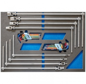 Set chei torx, imbus si chei tubulare articulate magnetice in "T" TM01/011, Fervi