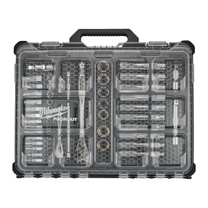 Set chei tubulare 1/4" si 1/2" in organizator PACKOUT™, 63buc, 4932493661 Milwaukee