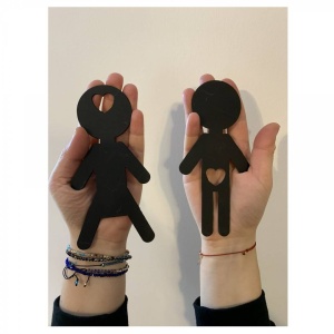 Set decoratiune semn toaleta, Krodesign Boy Girl, lungime 16 cm, negru - Img 6