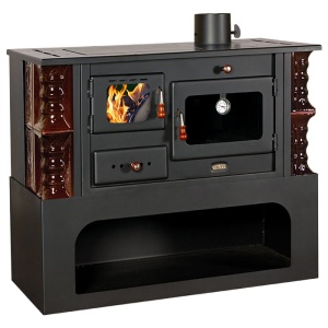 Soba cu gatit simpla, teracota, Prity 1P34 K maro, 10 kW, 130 mm